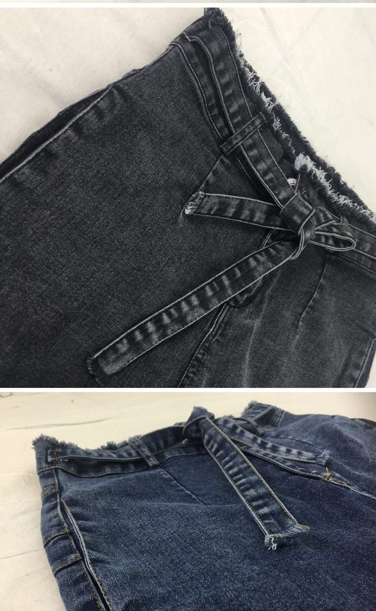 High Waisted Fringed jeans