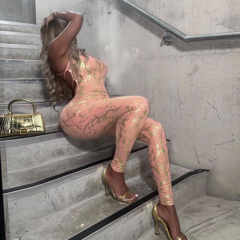 Metallic Gloss Jumpsuit