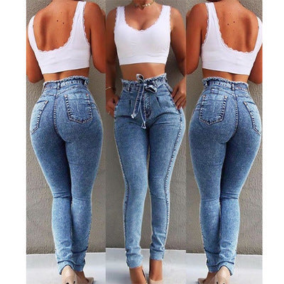 High Waisted Fringed jeans