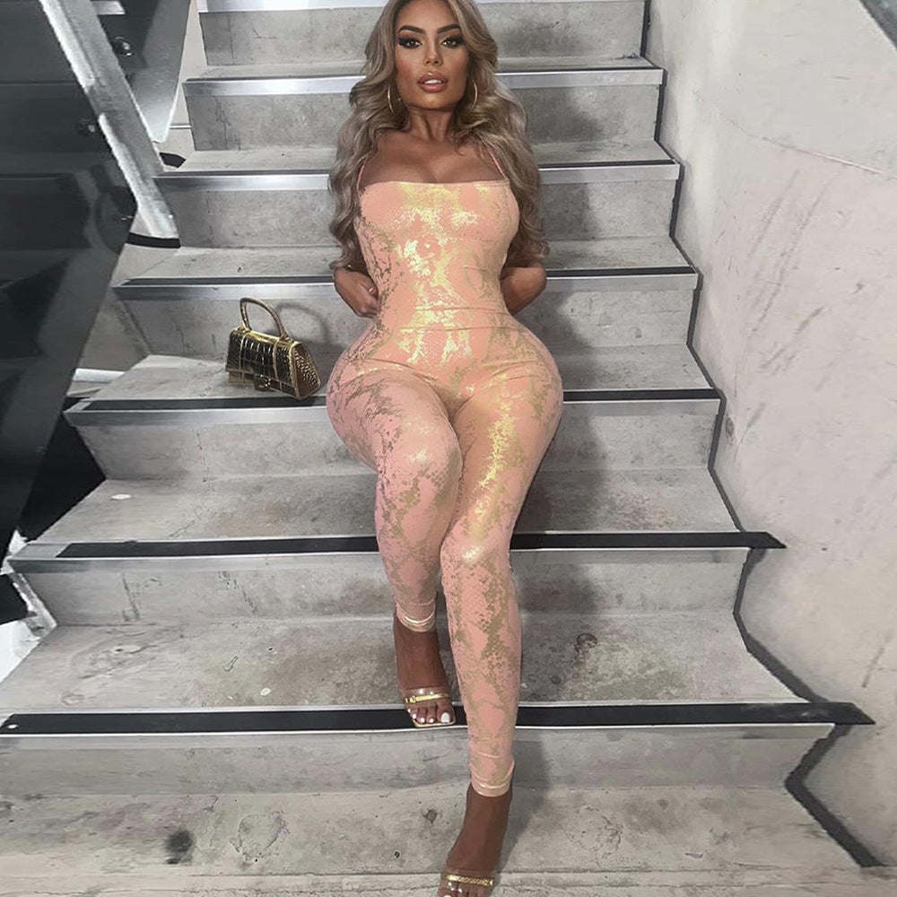 Metallic Gloss Jumpsuit