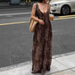 Isis Leopard-print Backless V-neck Dress