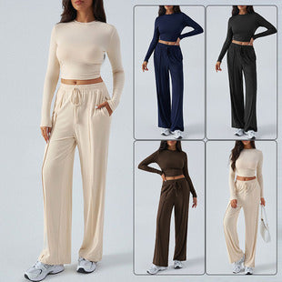 Tiffany Wide Leg Casual Trousers Suit