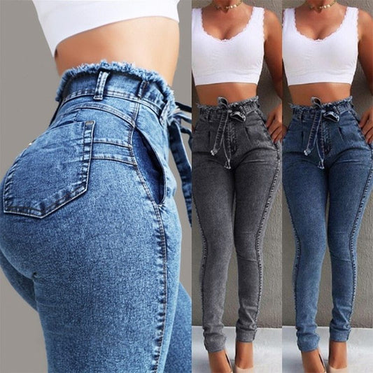 High Waisted Fringed jeans