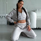 Cropped Hooded Sweater Set