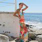 Spaghetti-strap Floral Print Seaside Vacation Dress