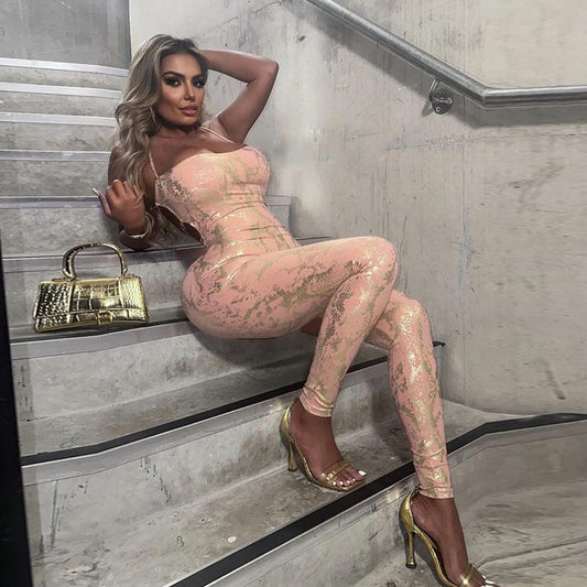 Metallic Gloss Jumpsuit