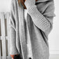 Fashion Bat Sleeve Hooded Cardigan Oversized Loose Temperament Solid Color Sweater Womens Clothing