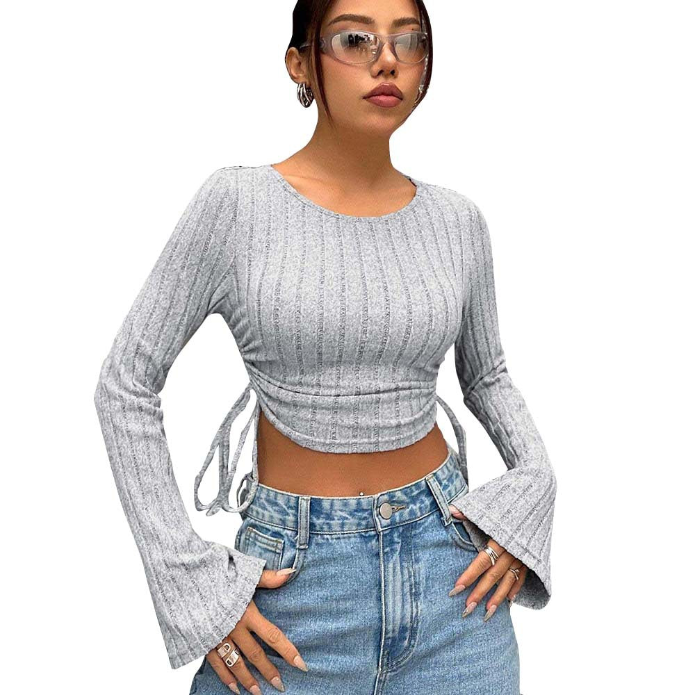 Women's Fashion Trend T-shirt Autumn Winter Street Style Slim Fit Short Top