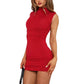 Retro Cross-Border Womens Bodycon Skirt Knitted Base Dress