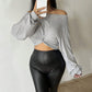 Sexy Pure Desire Style Crop TopNew One-shoulder