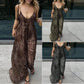 Isis Leopard-print Backless V-neck Dress