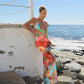 Spaghetti-strap Floral Print Seaside Vacation Dress