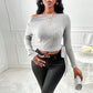 Women's Fashion Trend T-shirt Autumn Winter Simple Design Versatile Short Top