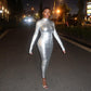Turtleneck Long-sleeve Waist-cinching Sheath Dress