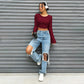 Women's Fashion Trend T-shirt Autumn Winter Street Style Slim Fit Short Top
