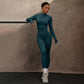 Fitness Scrub Sports Yoga Suit Trousers Workout Long Sleeve Coat