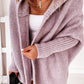 Fashion Bat Sleeve Hooded Cardigan Oversized Loose Temperament Solid Color Sweater Womens Clothing