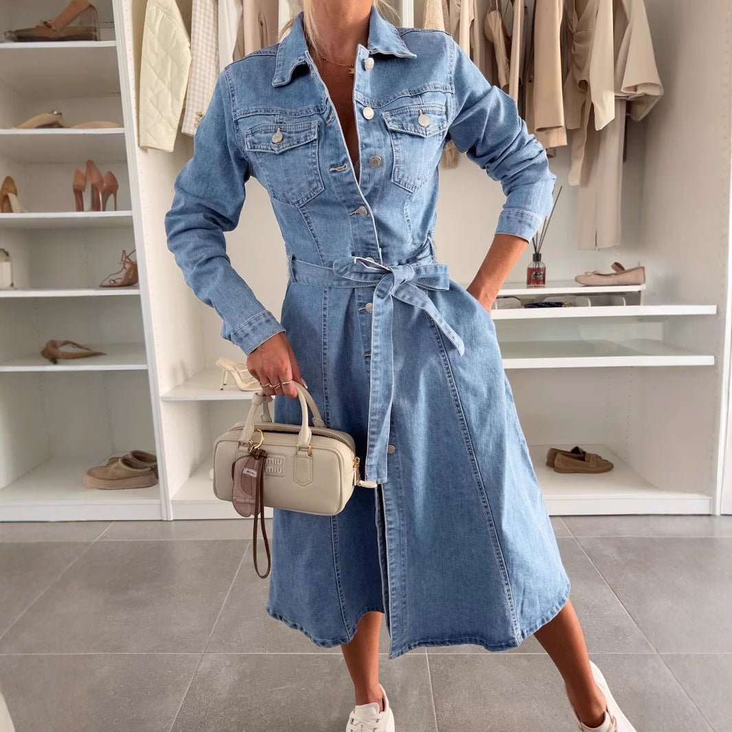 Willow Denim Washed Shirt Jacket Dress