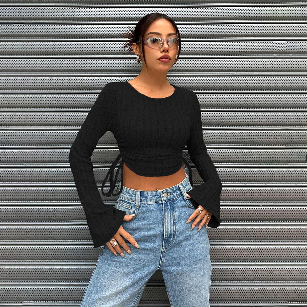 Women's Fashion Trend T-shirt Autumn Winter Street Style Slim Fit Short Top