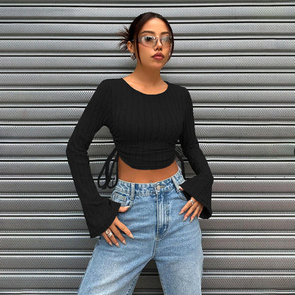 Women's Fashion Trend T-shirt Autumn Winter Street Style Slim Fit Short Top