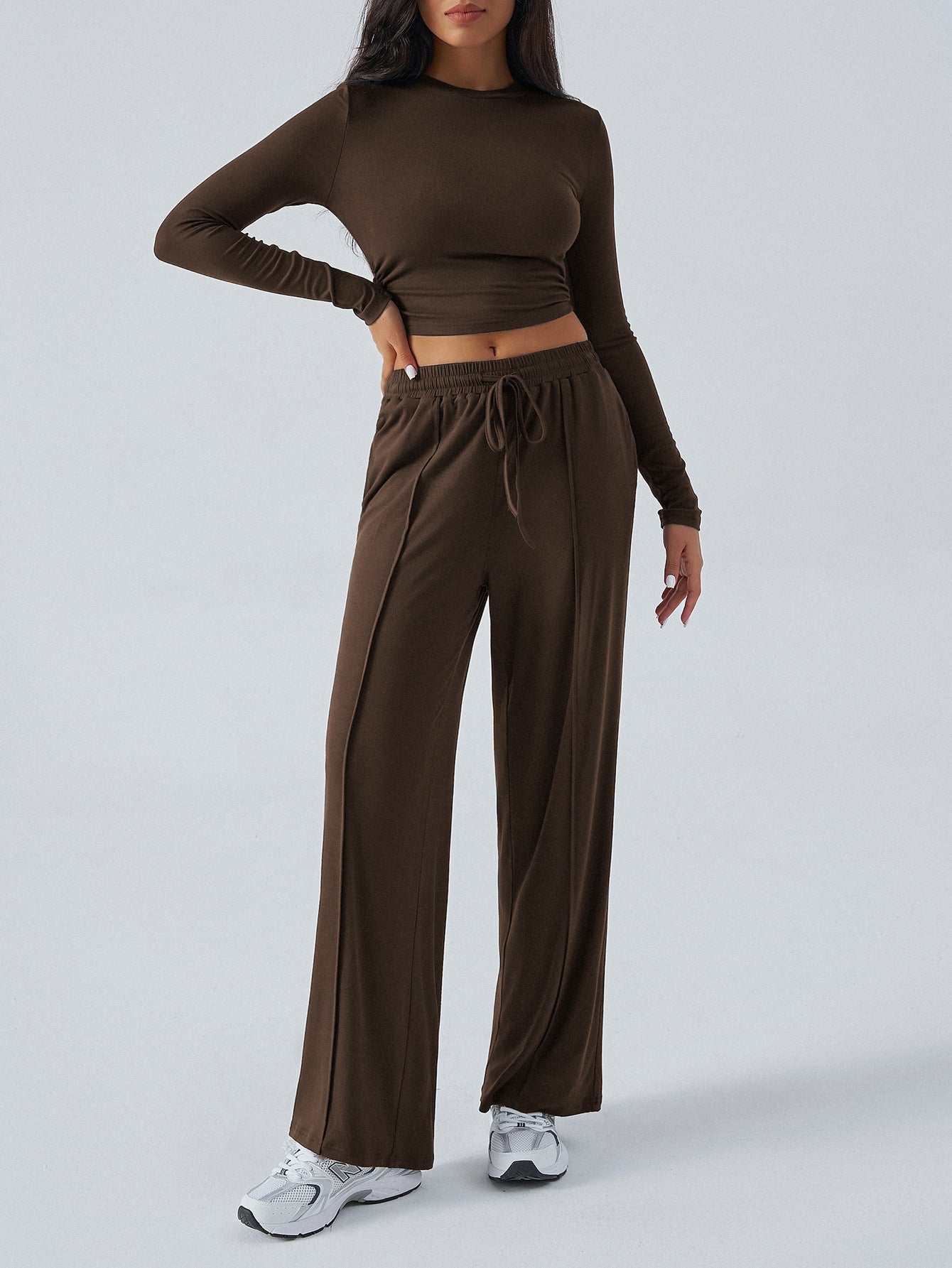 Tiffany Wide Leg Casual Trousers Suit