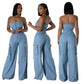 Off-shoulder Denim Jumpsuit