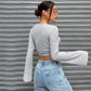 Women's Fashion Trend T-shirt Autumn Winter Street Style Slim Fit Short Top
