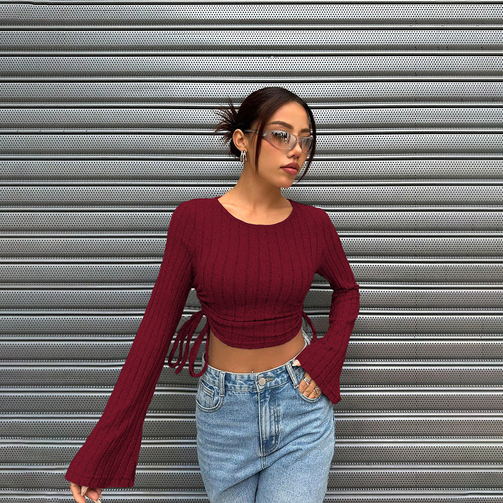 Women's Fashion Trend T-shirt Autumn Winter Street Style Slim Fit Short Top