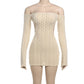 Bailey High Waist Slim Fit Backless Off-shoulder Dress