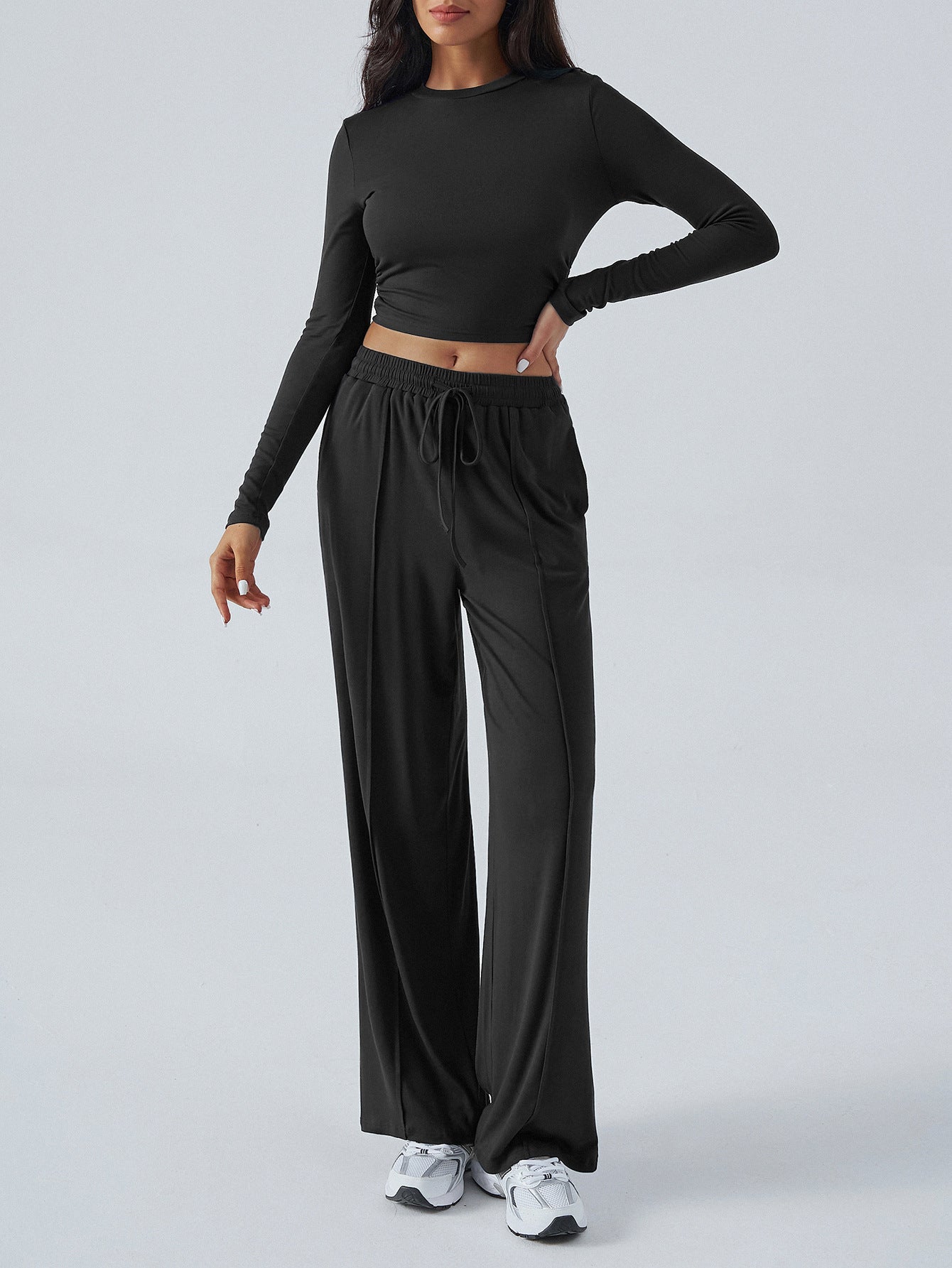 Tiffany Wide Leg Casual Trousers Suit