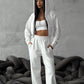 Cropped Hooded Sweater Set