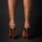 Gold Strap Stiletto Sandals