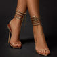 Gold Strap Stiletto Sandals