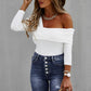 Fashion Sexy Off-Shoulder Long-Sleeved T Women Clothing