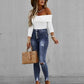 Fashion Sexy Off-Shoulder Long-Sleeved T Women Clothing